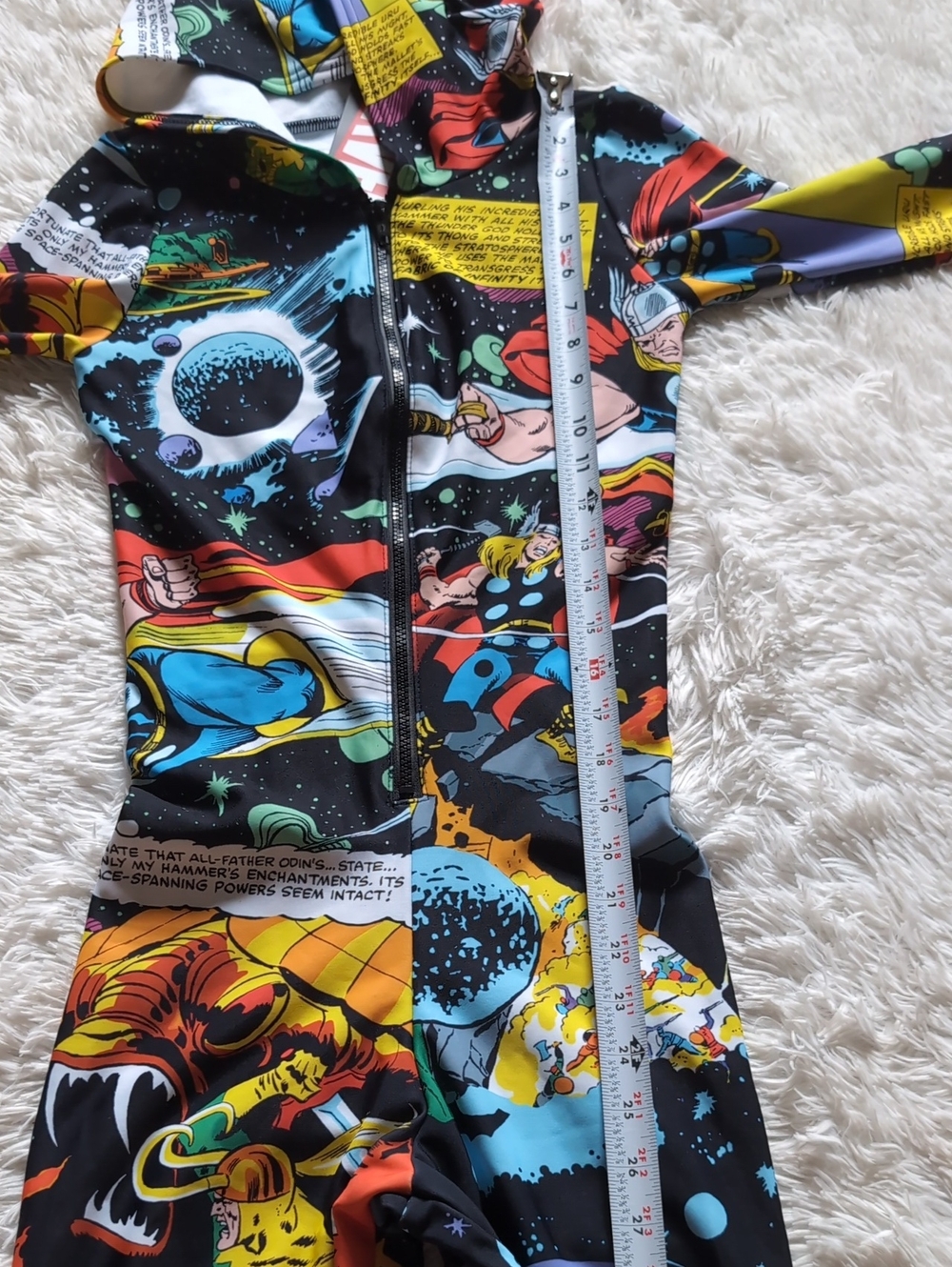 NWT Blackmilk Marvel Thor Rainbow Bridge Hooded Zip Jumpsuit Snugglesuit Small - Picture 15 of 16